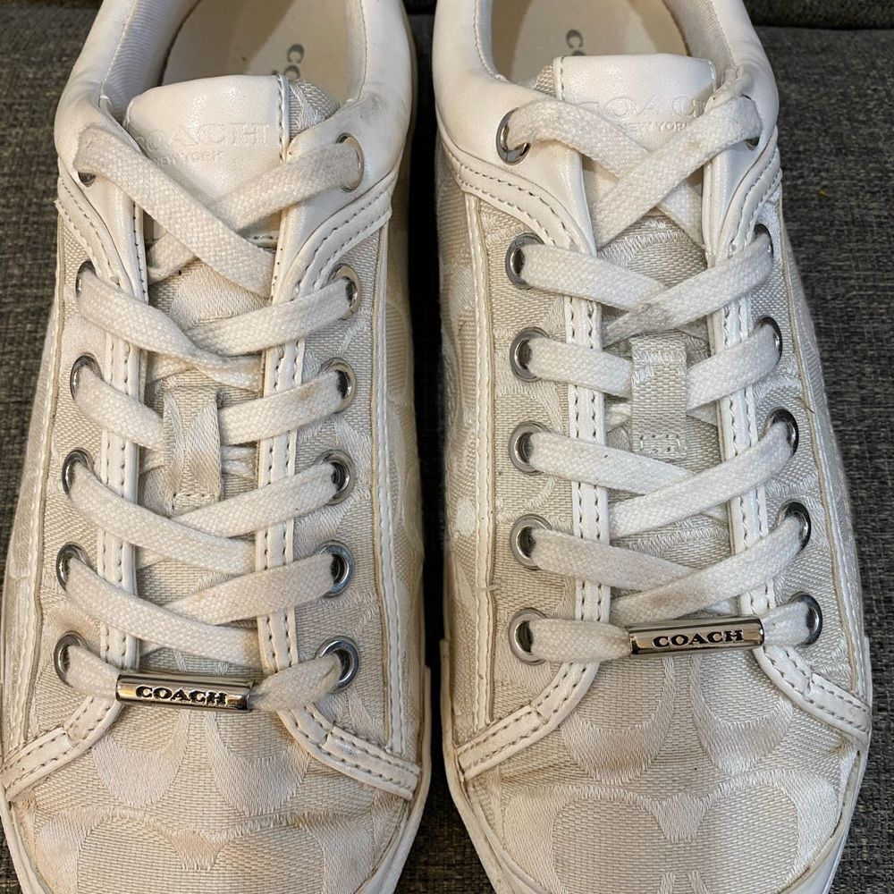 Coach Francesca Cream Sneakers Women’s Size 8.5 - Picture 4 of 10